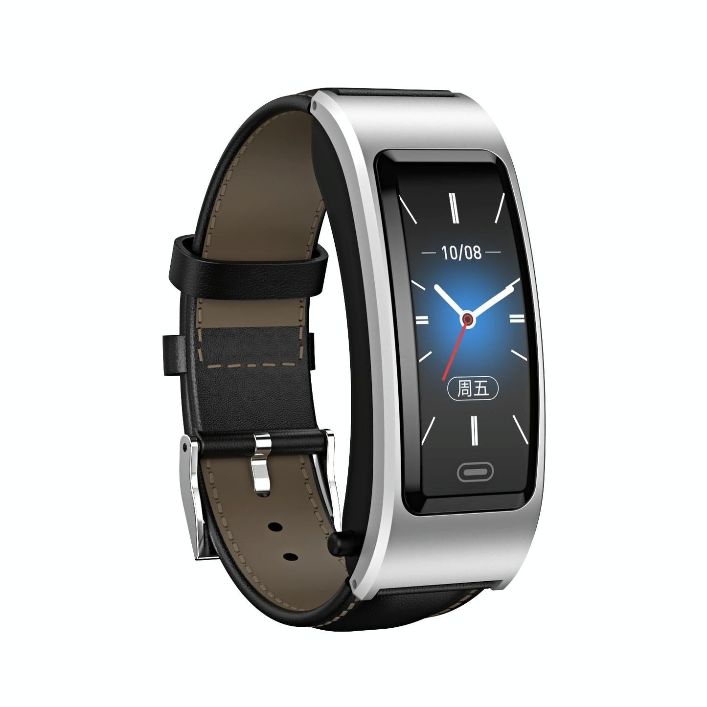 Bluetooth Sleep Heart Monitor Bracelet - B7 - Black + Black Leather Belt