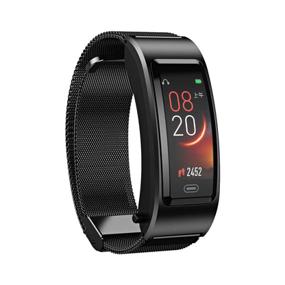 Bluetooth Sleep Heart Monitor Bracelet - B7 - Black + Black Leather Belt