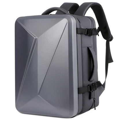 Waterproof Expandable Hard Shell Backpack with Usb Charging - Large Capacity Black - 161 Dark Gray