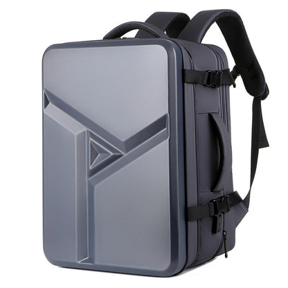 Waterproof Expandable Hard Shell Backpack with Usb Charging - Large Capacity Black - 161 Dark Gray