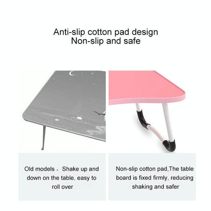 Adjustable Folding Laptop Desk With Non-Slip Legs And Card Slot - With Card Slot