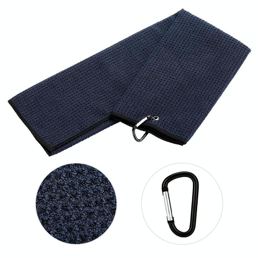 Club Cleaning Brush & Hook Towel Golf Set - Compact & Convenient - Black