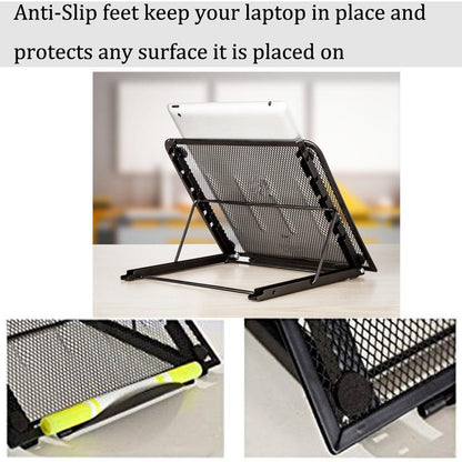 Adjustable Folding Metal Mesh Desktop Cooler - Black