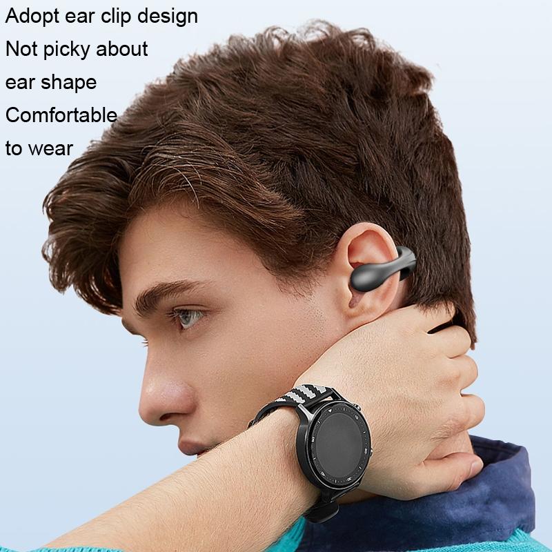 Wireless Dual Ear Bone Conduction Bluetooth Earphones - Mini Sport Clip - Blue