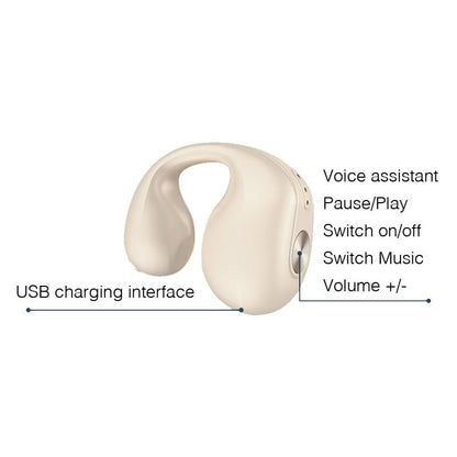 Wireless Dual Ear Bone Conduction Bluetooth Earphones - Mini Sport Clip - Blue