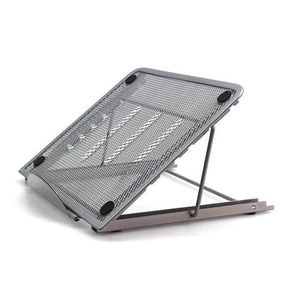 Adjustable Folding Metal Mesh Desktop Cooler - Silver Gray