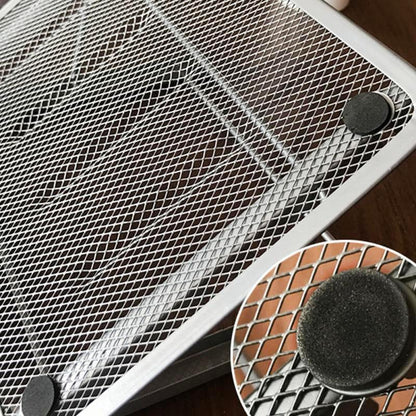 Adjustable Folding Metal Mesh Desktop Cooler - Silver Gray