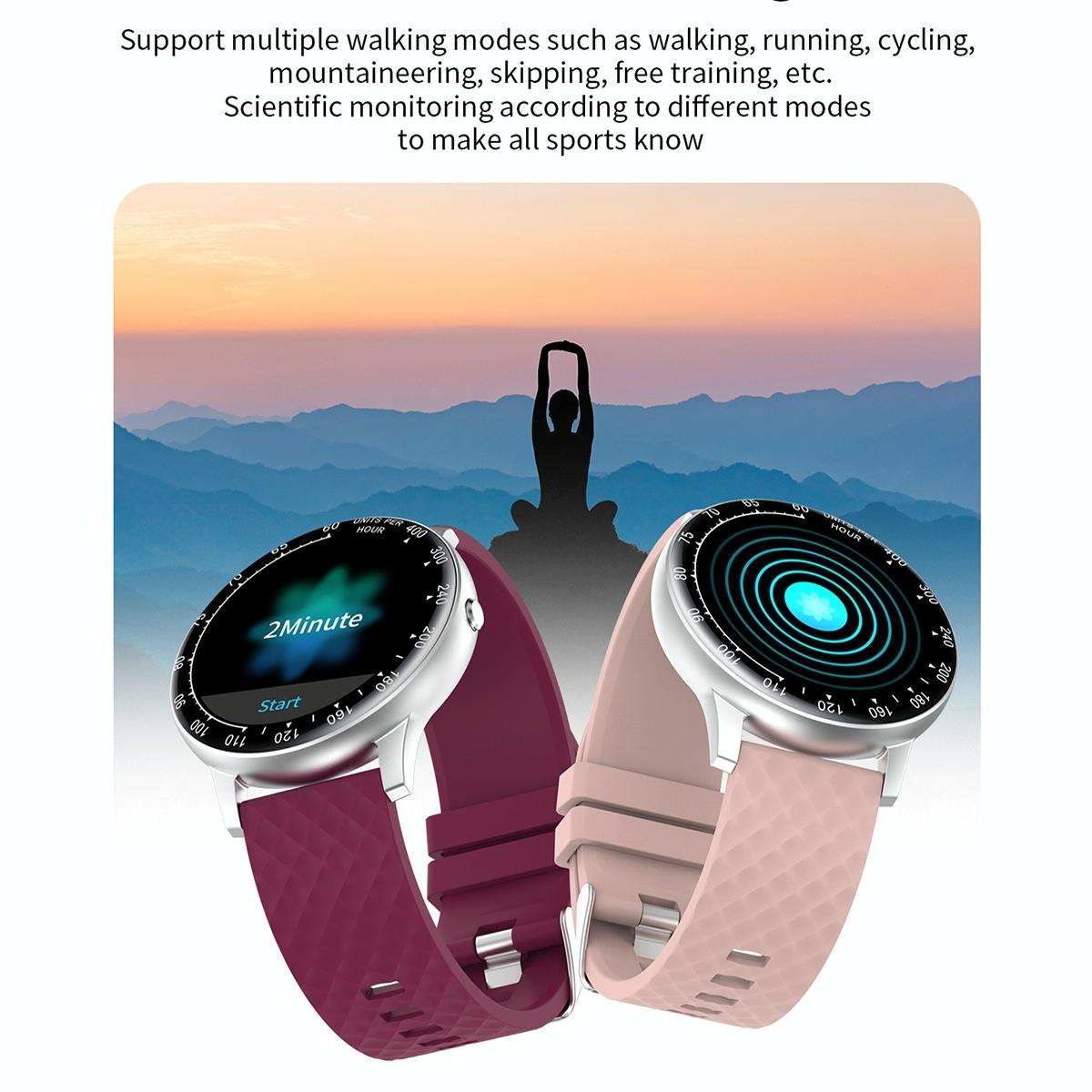 1.75 Inch Hd Round Screen Silicone Strap Smart Sports Watch - Black + Silver