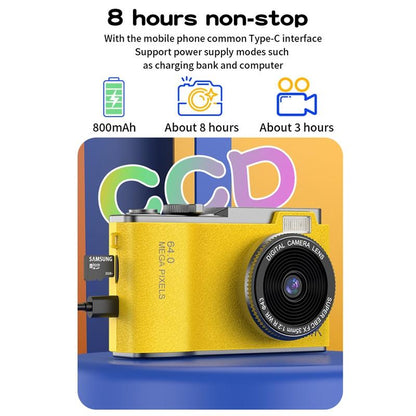 Retro Kids Camera With Dual-Lens 4K Hd Ccd - 2.4 Inch