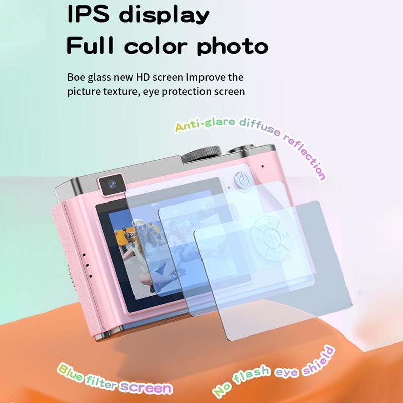 Retro Kids Camera With Dual-Lens 4K Hd Ccd - 2.4 Inch