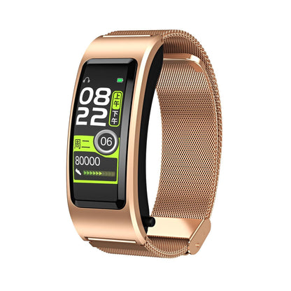 Bluetooth Sleep Heart Monitor Bracelet - B7 - Gold + Gold Steel Chain