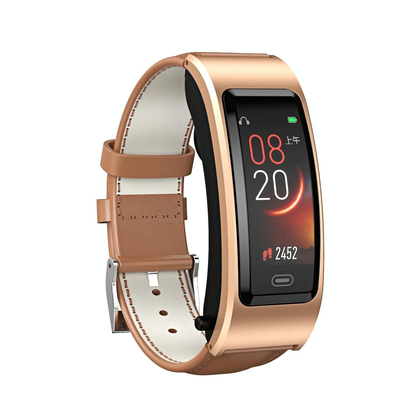 Bluetooth Sleep Heart Monitor Bracelet - B7 - Gold + Gold Steel Chain