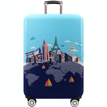 Thickened Luggage Cover - Elastic Wear-Resistant Anti-Dust Protection - Size L - Colourful Watercolour