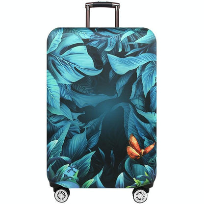 Stretchy Luggage Dust Cover - Durable & Protective - Size L - Sword Leaf Forest - Xl