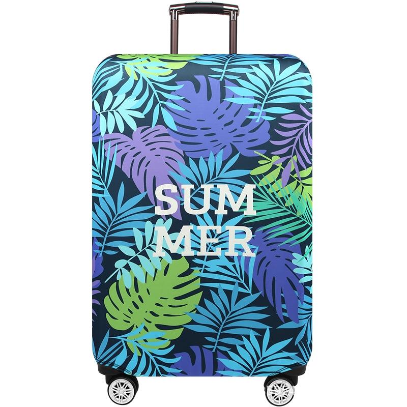 Stretchy Luggage Dust Cover - Durable & Protective - Size L - Sword Leaf Forest - Xl