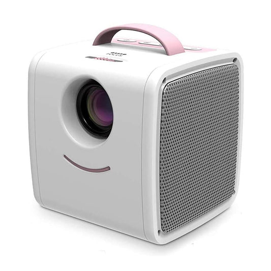 10W Children Video Projector - 30 Lumens Hd 1080P Lcd Technology Supports Av / Usb / Mini Sd / Hdmi / Audio - White - Pink