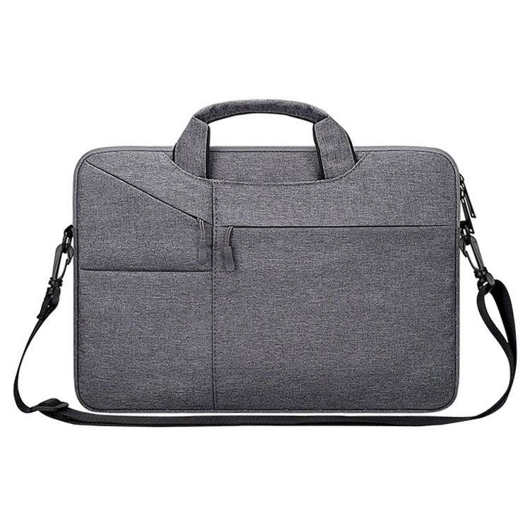 13.3 Inch Laptop Handbag With Hidden Strap And Suitcase Belt - Waterproof And Tear-Resistant - Dark Gray