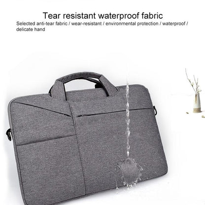 14.1 Inch Laptop Handbag With Hidden Strap And Suitcase Belt - Waterproof And Tear-Resistant - Dark Gray