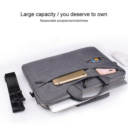 14.1 Inch Laptop Handbag With Hidden Strap And Suitcase Belt - Waterproof And Tear-Resistant - Dark Gray