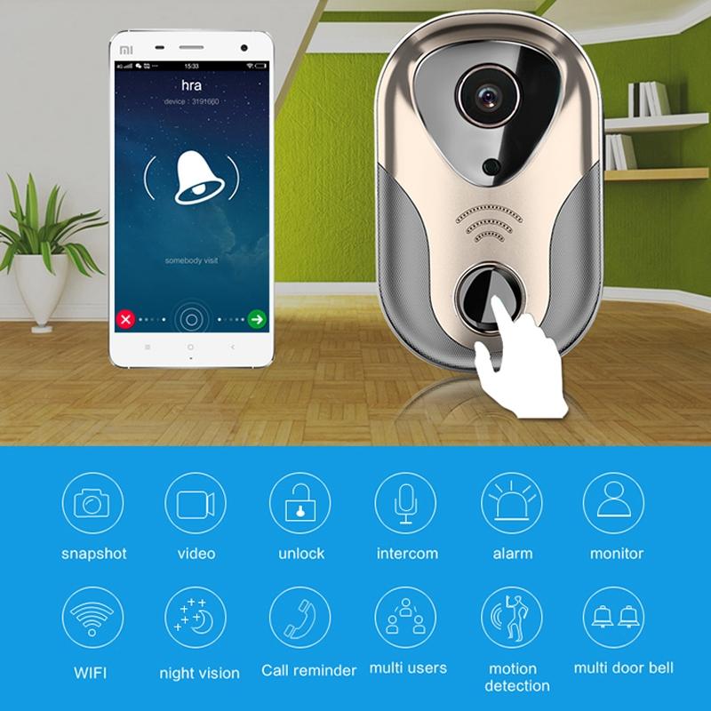 Smart Wifi Doorbell With Hd Intercom Night Vision & Micro Sd Support - Rose Gold