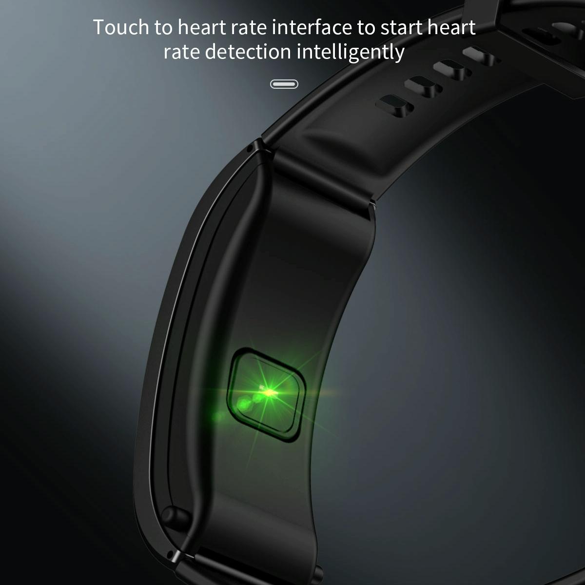 Bluetooth Sleep Heart Monitor Bracelet - B7 - Silver + Black Leather Belt