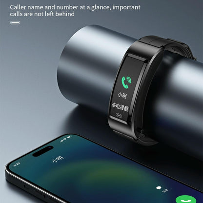 Bluetooth Sleep Heart Monitor Bracelet - B7 - Silver + Black Leather Belt