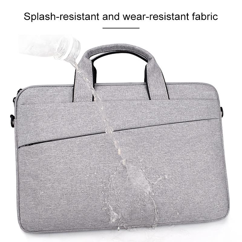 Portable 14.1 Laptop Tablet Bag With Dual Pockets And Soft Handle - Grey