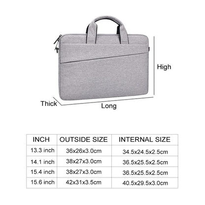 Portable 14.1 Laptop Tablet Bag With Dual Pockets And Soft Handle - Grey