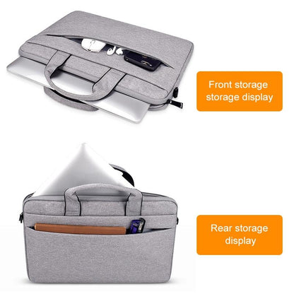 Portable 14.1 Laptop Tablet Bag With Dual Pockets And Soft Handle - Grey