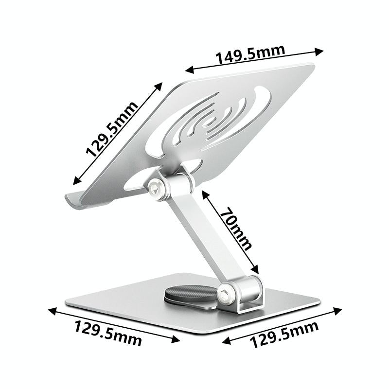 Foldable Rotating Laptop / Tablet Stand - Aluminum Alloy - Grey