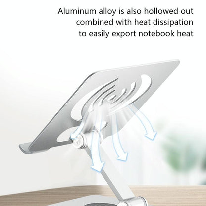 Foldable Rotating Laptop / Tablet Stand - Aluminum Alloy - Grey