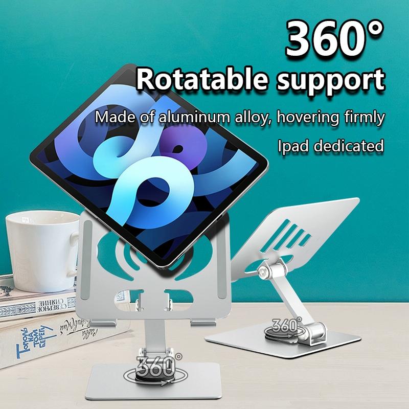 Foldable Rotating Laptop / Tablet Stand - Aluminum Alloy - Grey