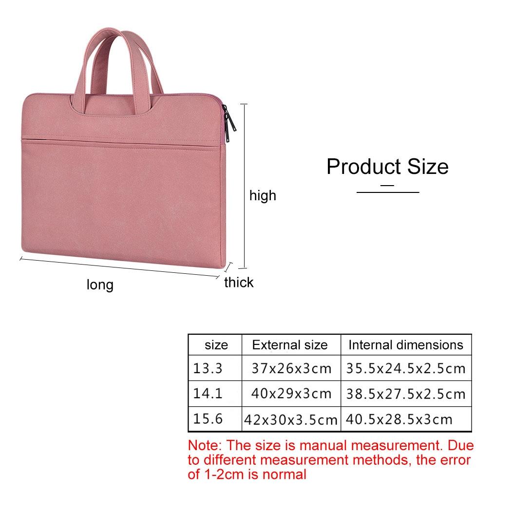 Waterproof Portable One-Shoulder Handbag For 14.1 Laptops With Hidden Zipper And Suitcase Belt - Light Grey