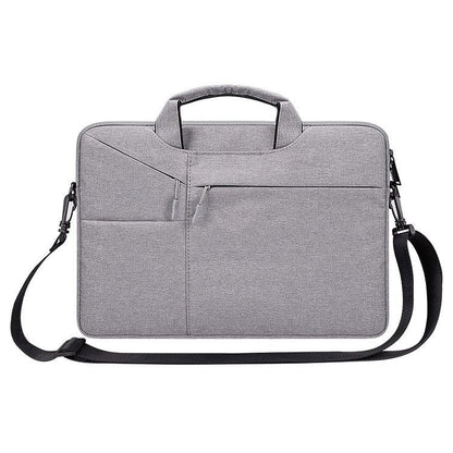 13.3 Inch Laptop Handbag With Hidden Strap And Suitcase Belt - Waterproof And Tear-Resistant - Light Grey