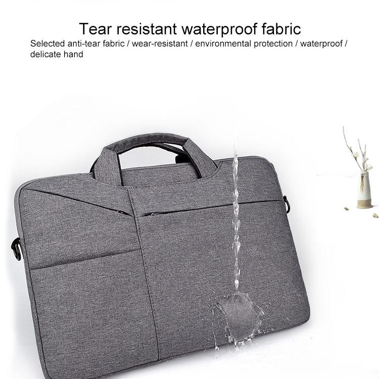 15.6 Inch Laptop Handbag With Hidden Strap And Suitcase Belt - Waterproof And Tear-Resistant - Light Grey