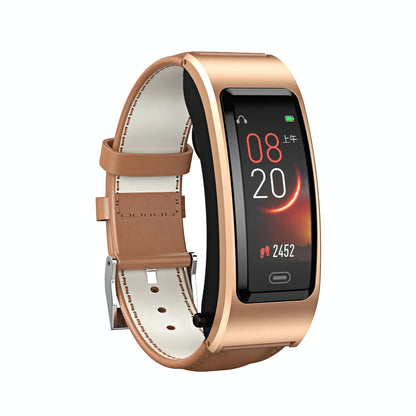 Bluetooth Sleep Heart Monitor Bracelet - B7 - Silver + Silver Steel Chain