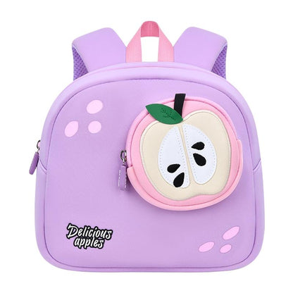 Kids' Anti-Lost School Bag - Secure & Stylish - Purple Apple Medium