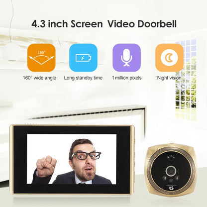 4.3 Screen Video Doorbell With 2.0Mp Resolution - Gold