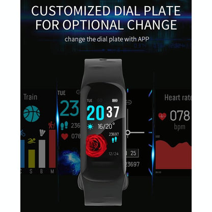 Waterproof Smart Bracelet With Step Heart And Sleep Monitoring - Ip67 - Blue
