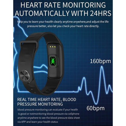 Waterproof Smart Bracelet With Step Heart And Sleep Monitoring - Ip67 - Blue