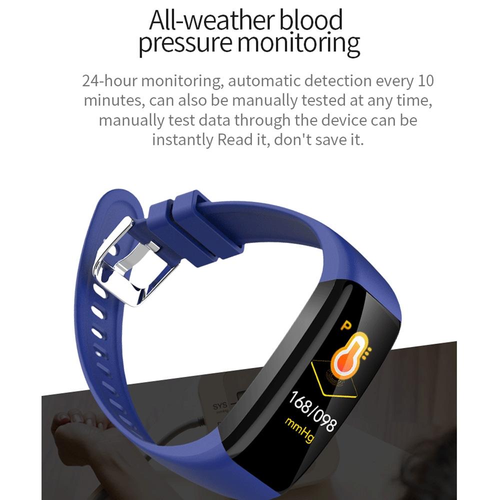 Waterproof Smart Bracelet With Call Heart Rate Bp Sleep And Sedentary Functions - Blue