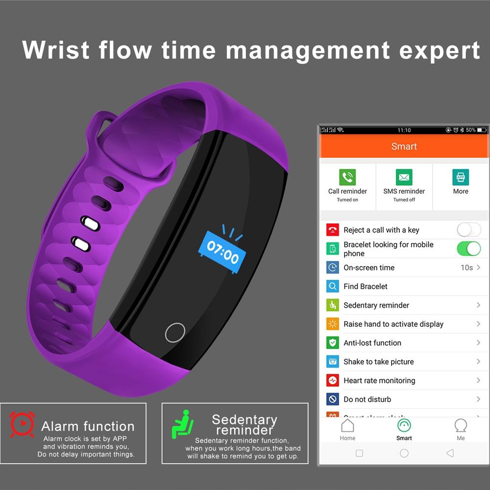 Waterproof Tft Smart Bracelet With Call / Heart / Sleep / Bp Monitoring And Sedentary Reminder - Blue
