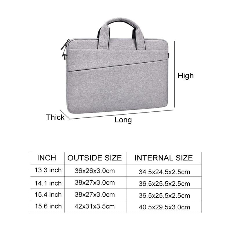 Portable 14.1 Laptop Tablet Bag With Dual Pockets And Soft Handle - Deep Space Gray