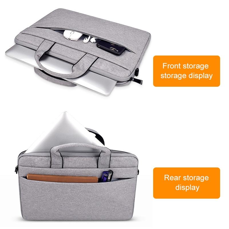 Portable 14.1 Laptop Tablet Bag With Dual Pockets And Soft Handle - Deep Space Gray