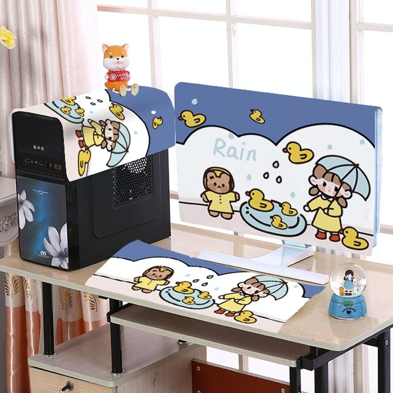 22 Desktop Computer Lcd Monitor Dust-Proof Cover - Cloth Material - Lovers Swan