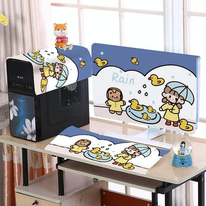 22 Desktop Computer Lcd Monitor Dust-Proof Cover - Cloth Material - Lovers Swan