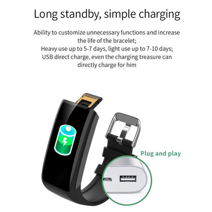 Waterproof Smart Bracelet With Call Heart Rate Bp Sleep And Sedentary Functions - Red