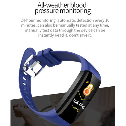 Waterproof Smart Bracelet With Call Heart Rate Bp Sleep And Sedentary Functions - Red