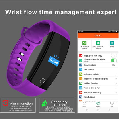 Waterproof Tft Smart Bracelet With Call / Heart / Sleep / Bp Monitoring And Sedentary Reminder - Red