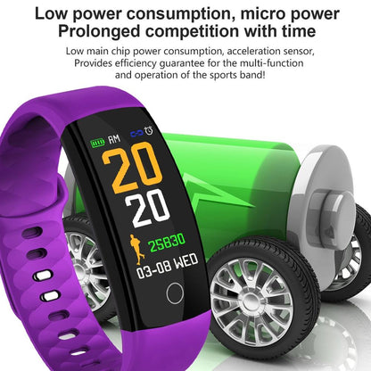 Waterproof Tft Smart Bracelet With Call / Heart / Sleep / Bp Monitoring And Sedentary Reminder - Red